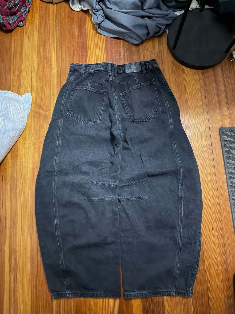 We The Free Black Wide Leg Baggy Denim Jeans - Picture 2 of 6